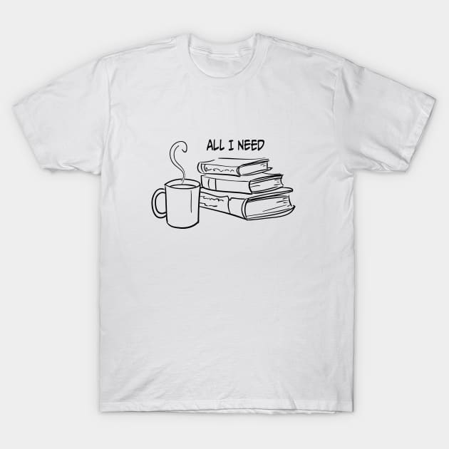 Books & Coffee... T-Shirt by Azul